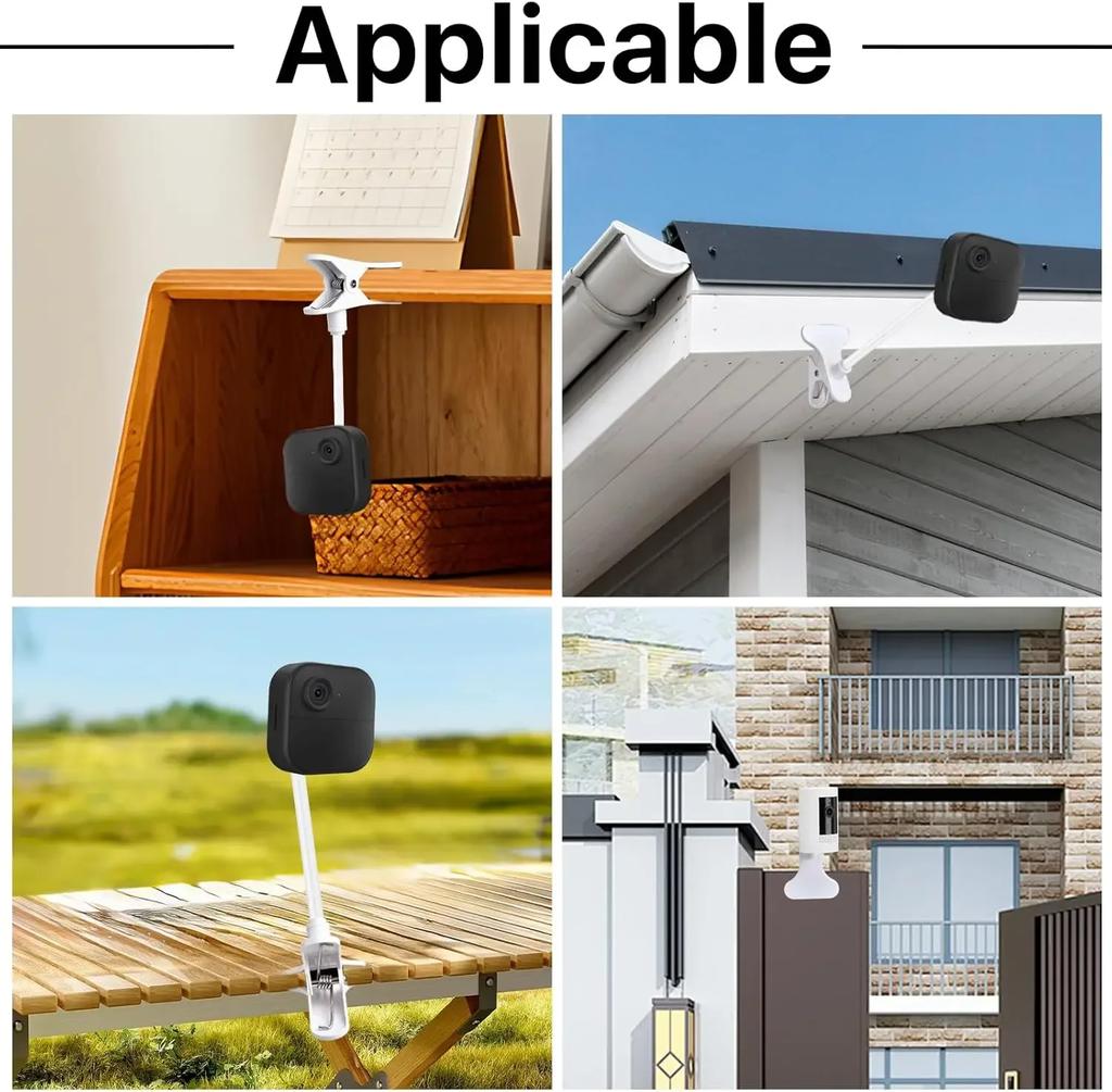 41cm/25cm Universal Bendable Baby Monitor Holder Clip 1/4'' Punch-free Camera Support Stand Webcam Camera Mounting Clamp Kit