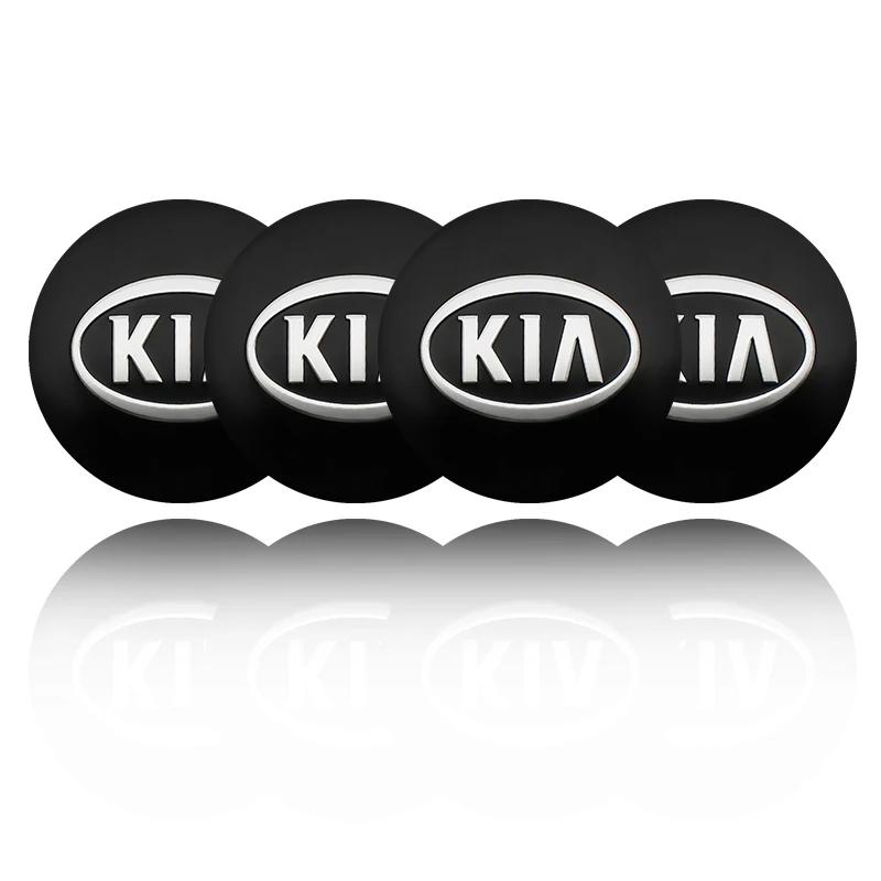 AABIY1 4pcs 3D 56mm Car emblem Wheel hub Center Cap Badge covers sticker Decals Styling accessories For KIA EV6 Sorento Niro Stinger