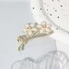 Women Brooch Flower Shape Rhinestone Decor Oil Dripping Anti-slip Polished Coat Collar Bag Scarf Hat Decoration Clothes Pin Party