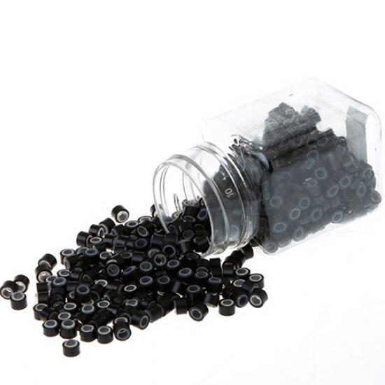 500Pcs Silicone Aluminum Micro Link Beads Rings for Feather Hair Extensions Cosmetic