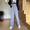 Frauen Lose Hohe Taille Breite Bein Hosen 2021 Frühling Herbst Beiläufige Gerade Anzüge Hose Weibliche Feste Plus Größe 4XL Lange hosen