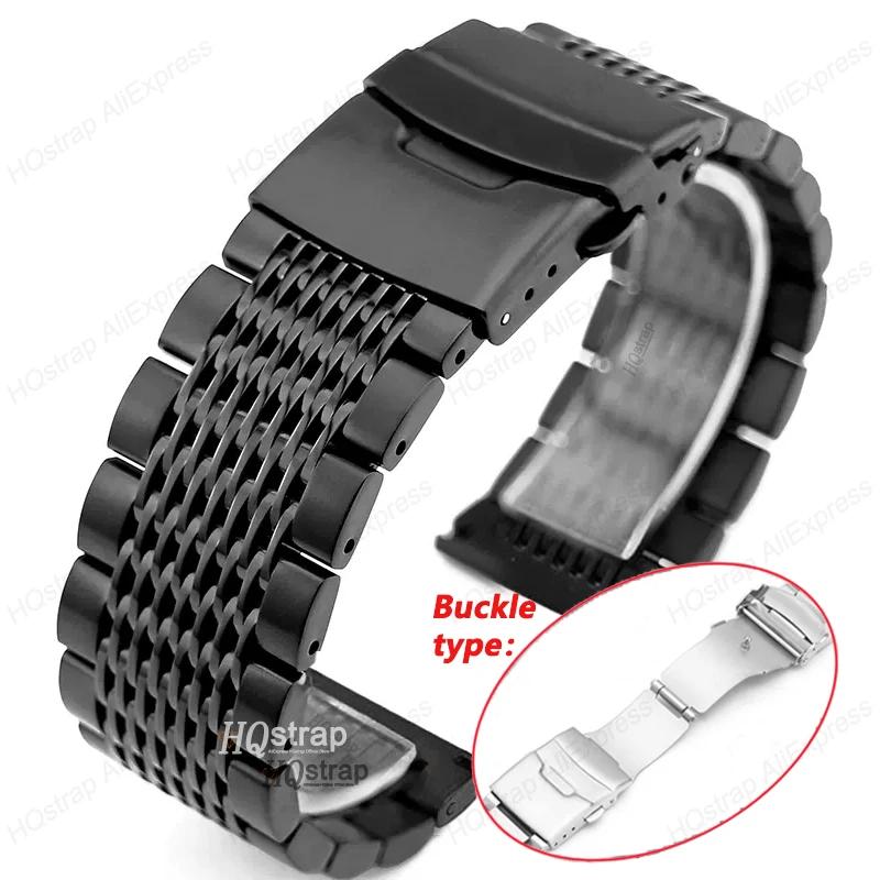 Correa de Metal Sólido 18mm 20mm 22mm 24mm Pulsera de Acero Inoxidable Correa Universal para Samsung Watch 4/5/3 Correa para Seiko Pulsera