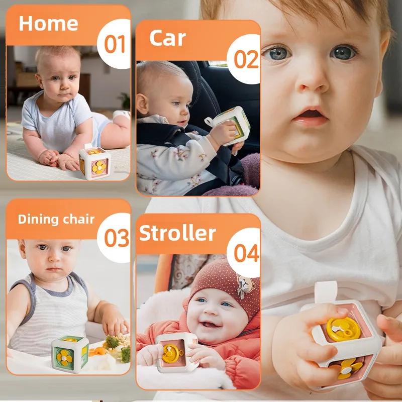 Baby Practice Skills Drawer Cube 6 In 1 Montessori Educational Toys Sensory Busy Board Fidget Educational Toys For Girl Boy