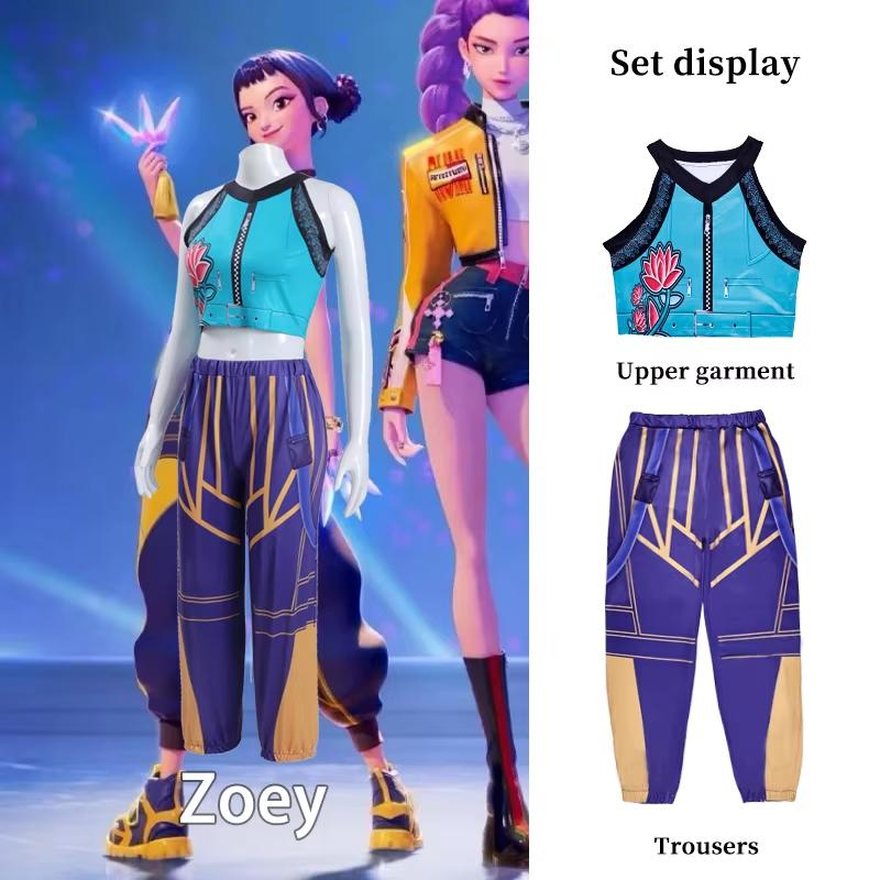 2026 New Movie K-Pop Mira Rumi Zoey Hunters Cosplay Costume Halloween Carnival Demon Stage 3D Printed Pattern Role Play Clothes