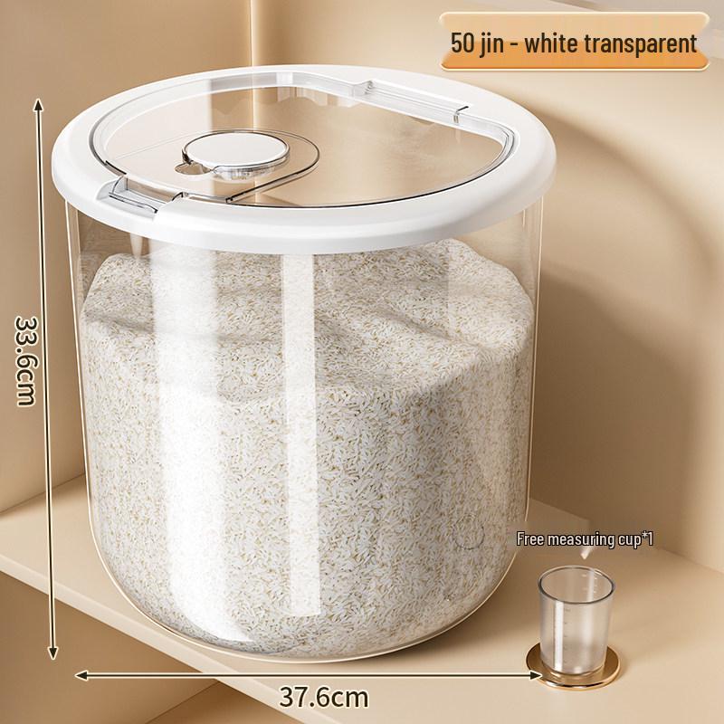Rotatable Household Rice and Grain Storage Box: Insect & Moisture-Proof, Sealed, Compartmented Bucket