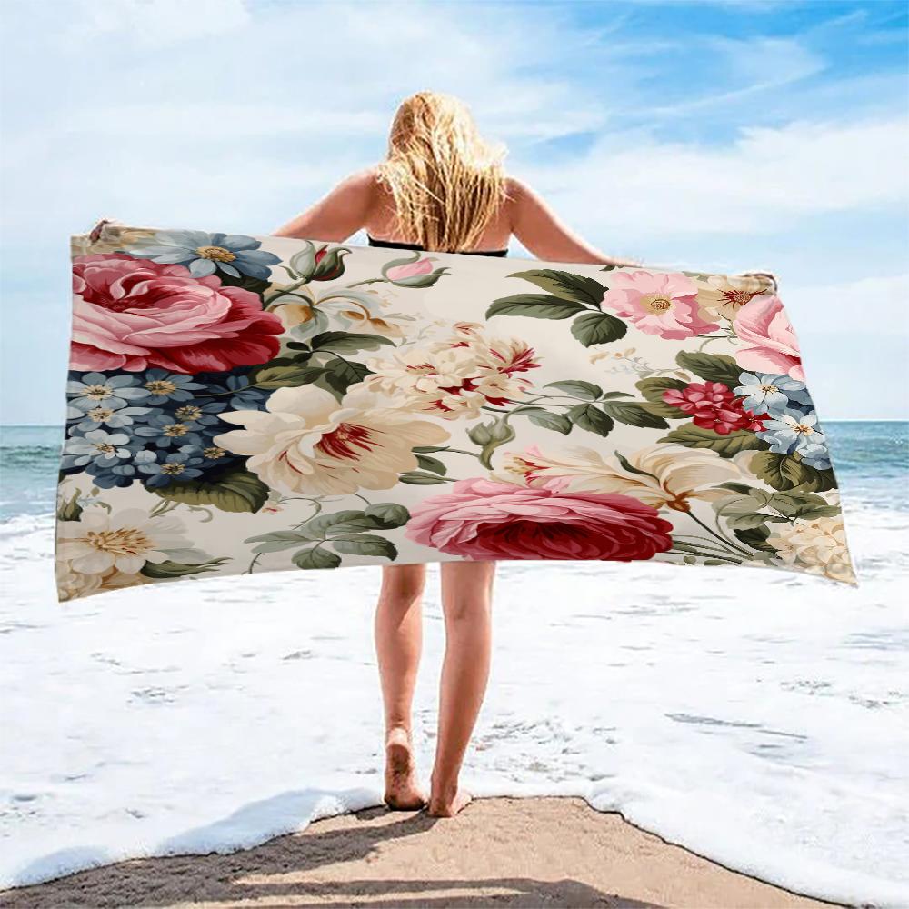 Tropical Foliage Beach Towel 3D Printed Floral Microfiber Quick-Drying Bath Towel For Bachelorette Party Available