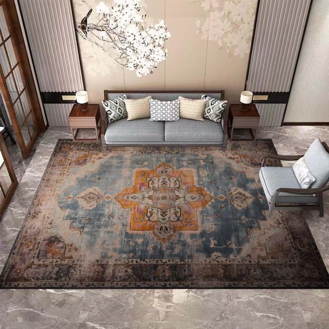 

Retro Persian Style Carpets for Living Room 180x250cm Large Area Bedroom Rugs Coffee Tables Rug Soft Floor Mats Machine Washable 60*90cm
