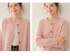 Women's Loose Fit Single-Breasted Cashmere Cardigan - Warm, Fashionable, Versatile Round Neck Knit Top