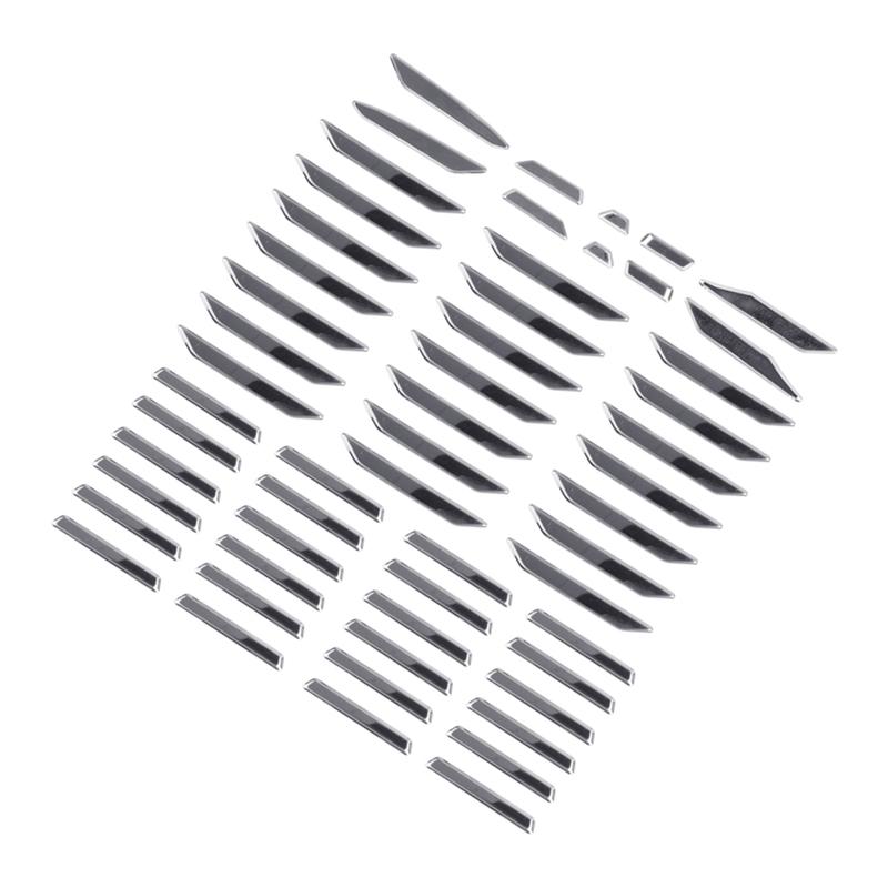 Front Bumper Central Center Grille Cover Molding Trim Decal Decor Kit Silver Fit for Toyota RAV4 -