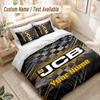 Custom Name Bedding Set 3 PiecesJCB Print Duvet Cover + 2 Pillowcases Soft Bed Decor