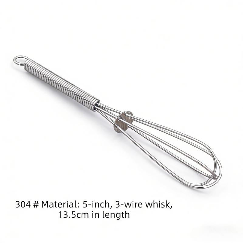 

3pcs Manual 304 Stainless Steel Whisk Spring Handle Egg Beater Coffee Milk Stirrer Kitchen Baking Egg Mixing Utensil Home Gadget