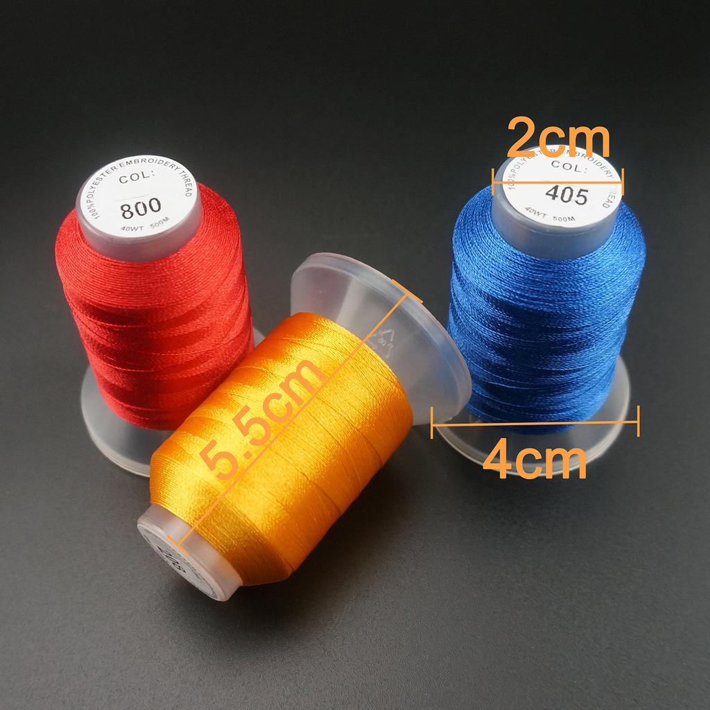 40 Color Polyester Embroidery Machine Thread Set 500M (550Y) Spools - 50 Weight Sewing Threads for Embroidery Machines
