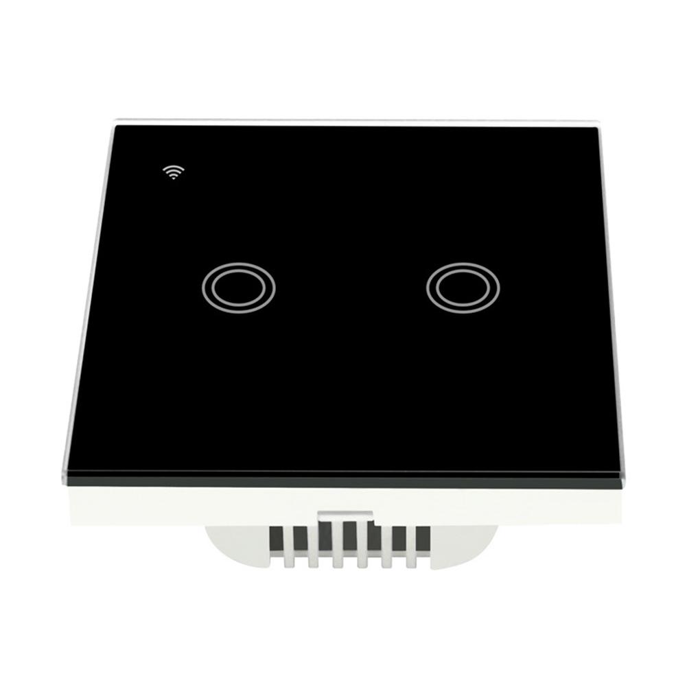 2 Gang Smart Light Switch with Remote Control via Smartphone and Voice Commands Compatible with App for Smart Home Setup