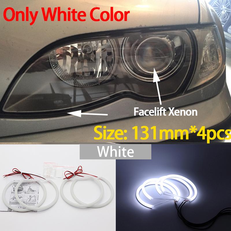 WHITE  LED Headlight Angel Demon Eyes Kit Angel Eyes Light For BMW 3 Series E46 Sedan Touring Wagon Coupe Compact 1998-2005
