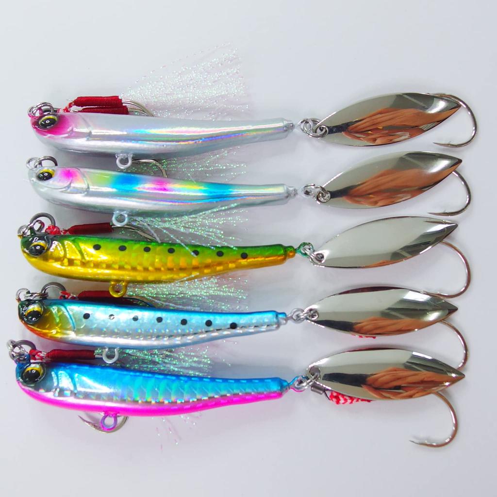 Momo Lure Easy Maki Jig Set for Sea Red Sea and Blue [momo Lure] 5-piece Bass, Bream, Grouper, Fish. (40g - 5-piece Set)