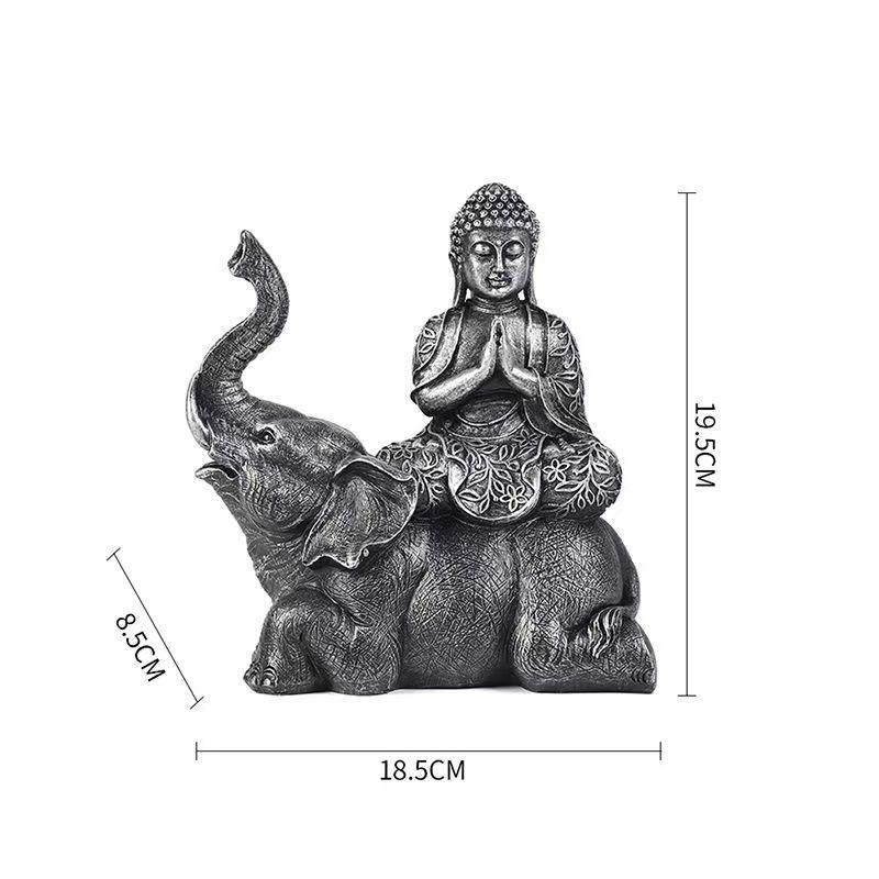 

Elephant Buddha Statue Thailand Buda Resin Huddhism Figurines Fengshui Hindu Sitting Buddha Figurine Living Room Home Decor Gift