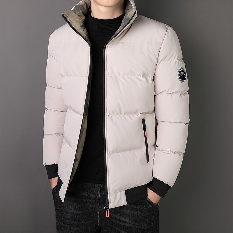 

New autumn and winter stand-up collar men s cotton-padded clothes, men s thickened clothes, cotton-padded jackets, bread clothes, and jackets are M хакі
