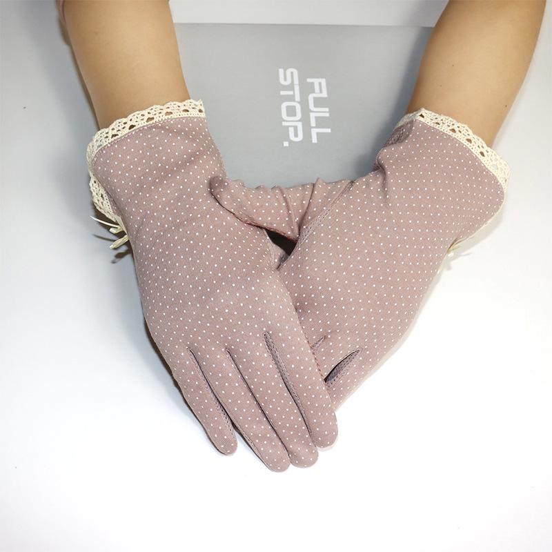 

Женские хлопковые велосипедные перчатки с защитой от УФ-лучей - Защита от солнца, Нескользящие, Тонкий стиль, Короткая длина, Принтованный дизайн для весны и лета One Size фиолетовый