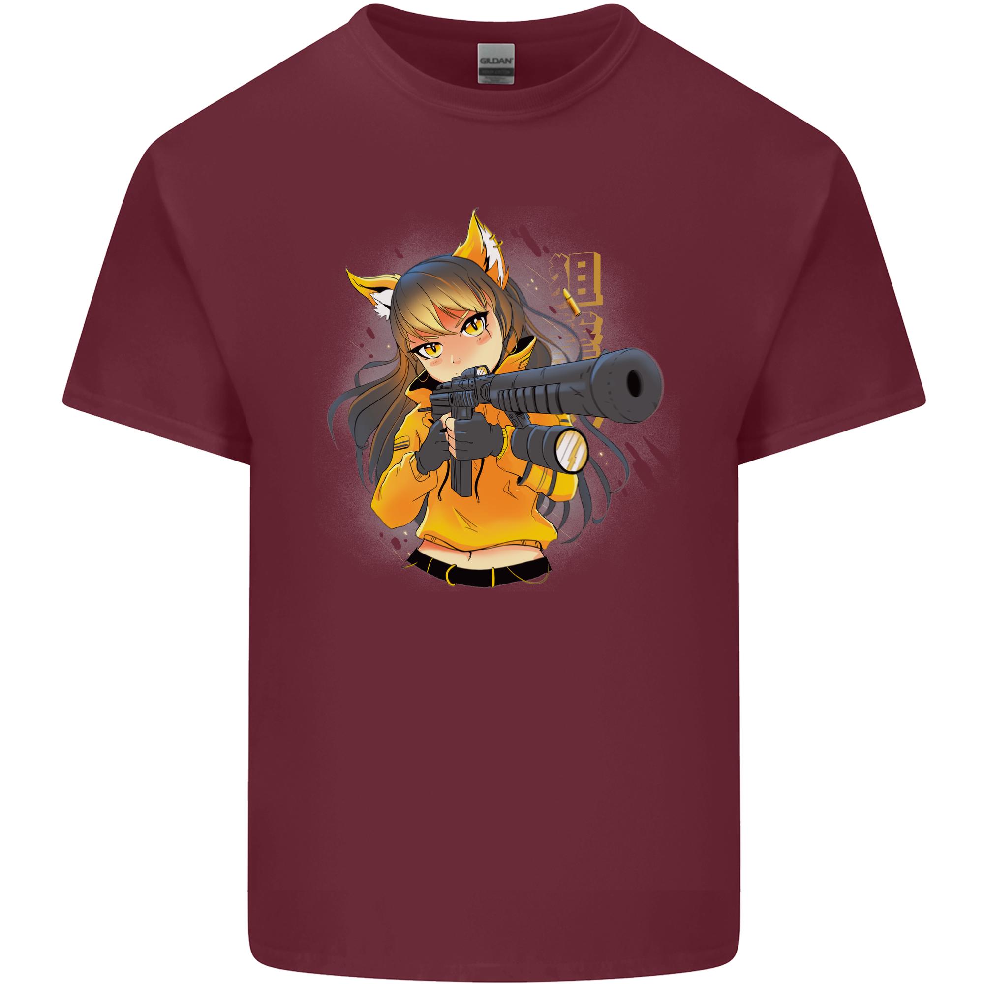 Anime Gun Girl Unisexs Light Cotton TShirt S