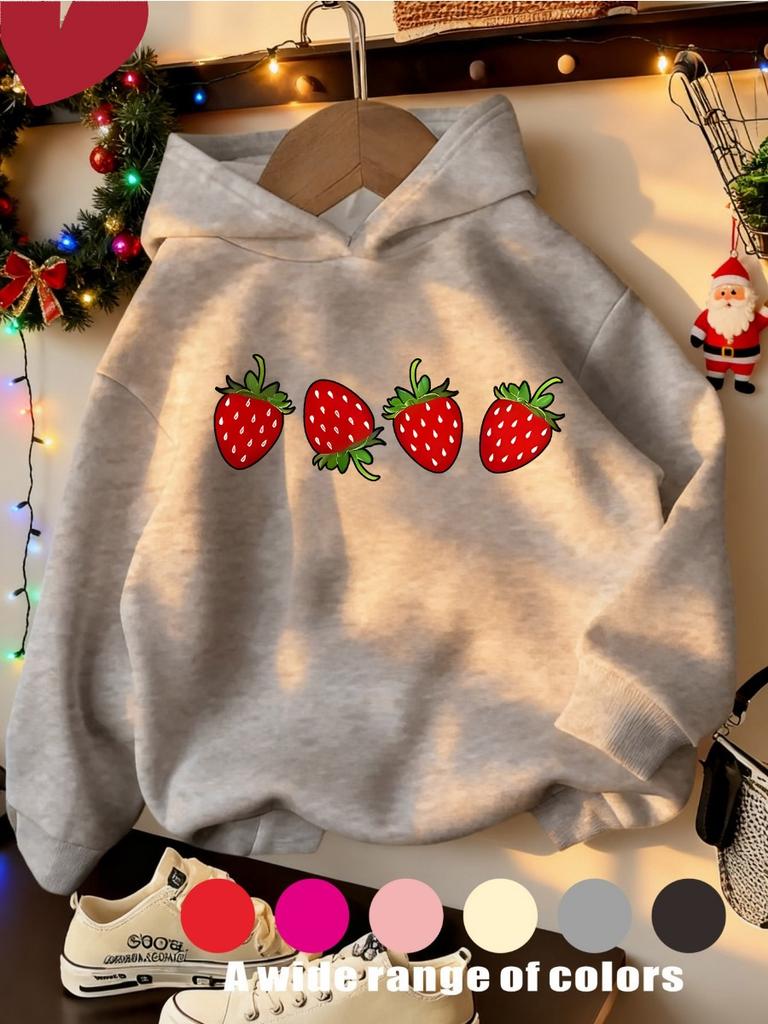 Hooded Sweatshirt for Girls Featuring a Cartoon Design, Perfect for Casual Sportswear During The Fall And Winter Seasons