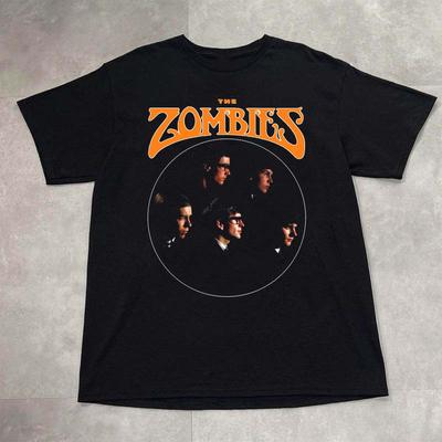 Rare T-shirt Noir 100% Coton Toutes Tailles Groupe The Zombies T-shirt Unisexe