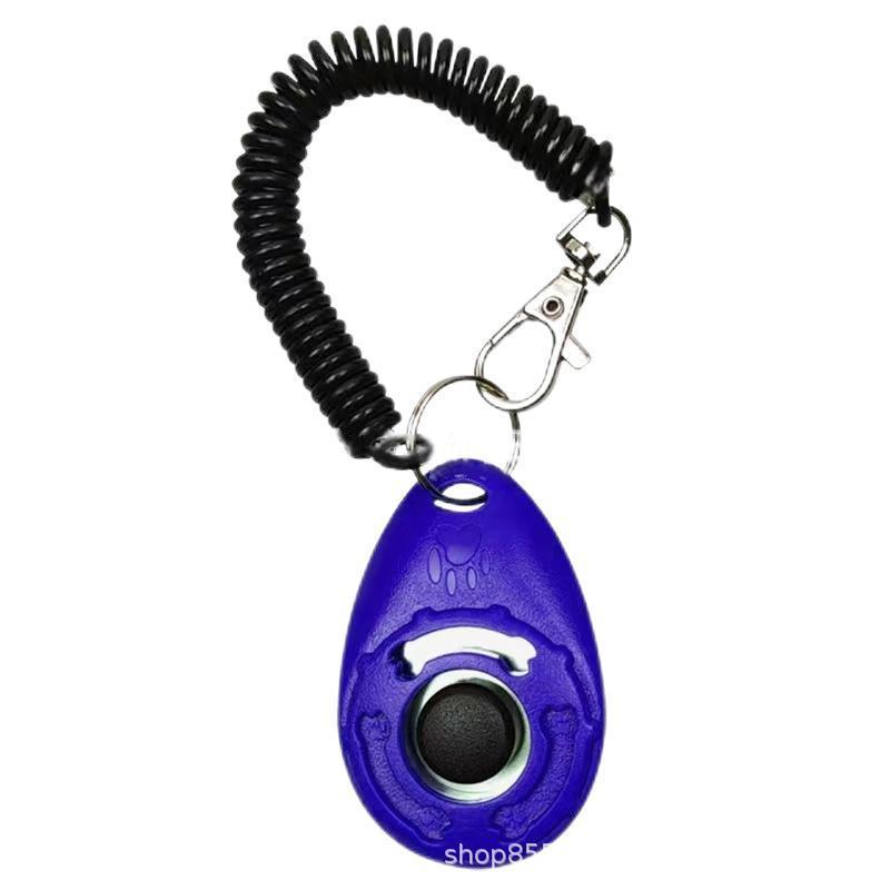 Oval Clicker Dog Training Device with Rope and Black Button