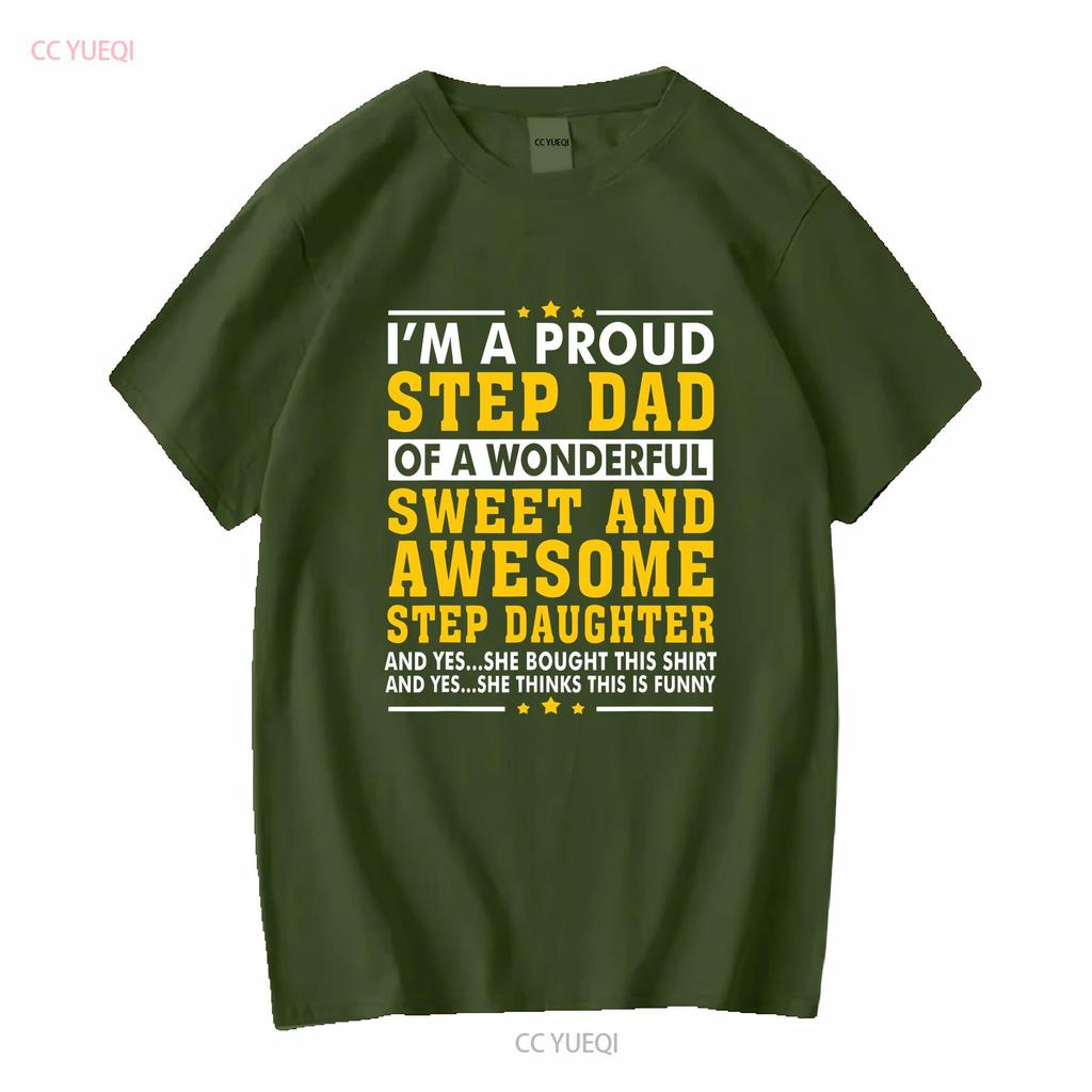 Funny Step Dad T Shirt Fathers Day Daughter Stepdad  vintage Washed Soft homme Top For Everyday Wear Breathable Unisex Slightly