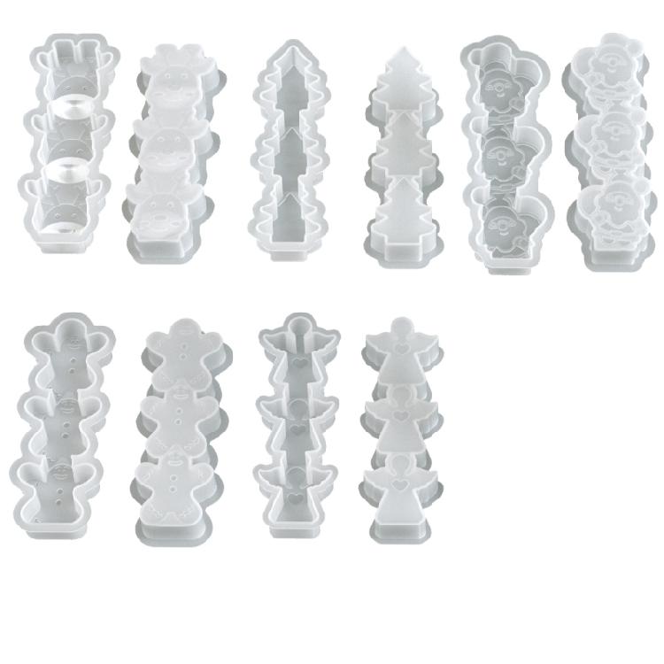 Reusable Holiday Candle Mold Santa Angel Reindeer Silicone Baking Tool For Festive Treats And Home Decoration