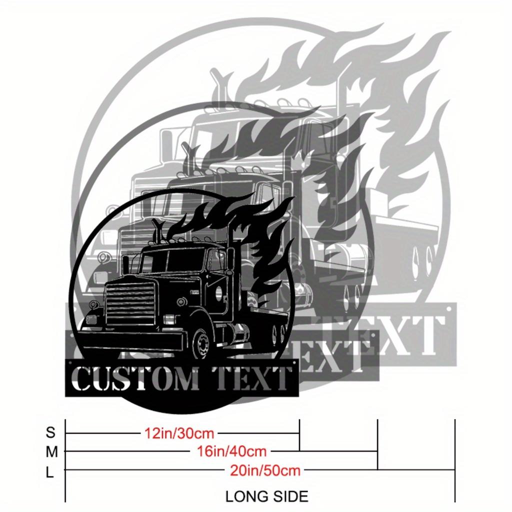 Custom Trucker Name Metal Sign Wall Art Classic Style Home Decor