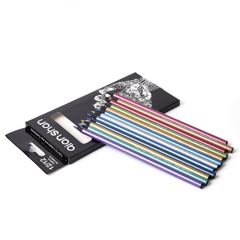 

12 Металлических цветных карандашей для студентов-художников: Специально для рисования, раскрашивания и дудлинга Size 12