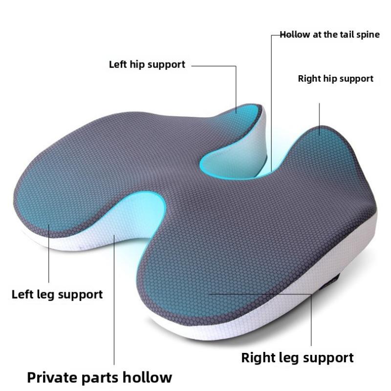 1PCS Memory Foam Seat Cushion - Breathable Polyester Office/Classroom Anti-Slip Pad for Comfort