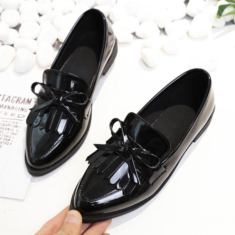 Mandaartins Women Tassel Bow Pointed Toe Black Oxford Shoes Flats Slip On Shoes Mandaartins Women Tassel Bow Pointed Toe Black Oxford Shoes Flats Slip On Shoes