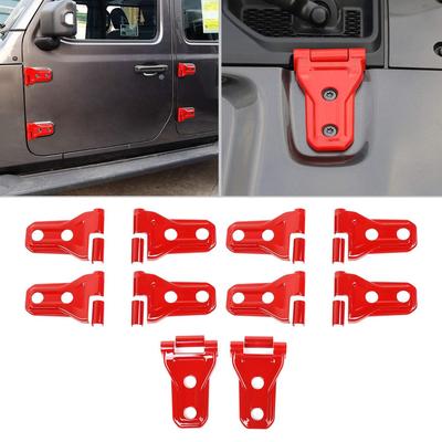 10PCS Cache-Charnière de Capot Moteur et de Porte Garniture Accessoires Extérieurs Autocollant Protecteur Pour Jeep Wrangler JLU Gladiator JT 2018-2025