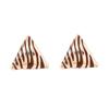 Medieval vintage Western court style, unique zebra irregular texture triangular earrings, personalized simple style