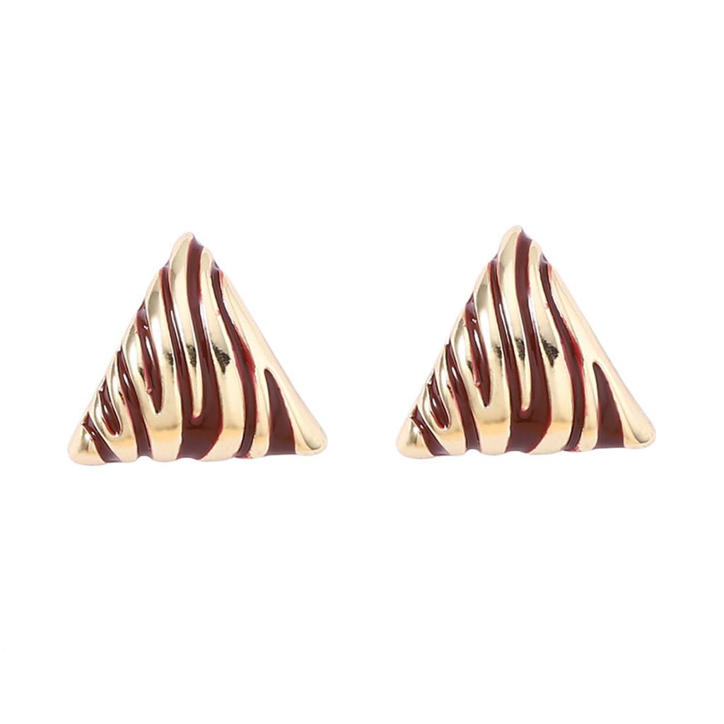 Medieval vintage Western court style, unique zebra irregular texture triangular earrings, personalized simple style