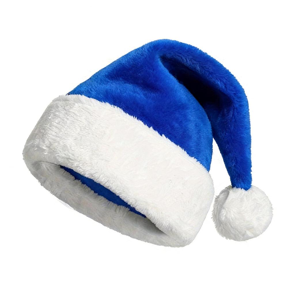 Weihnachtsmütze für Erwachsene mit dickem aufgerolltem Rand - Kurzer Plüsch.