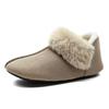 Warm Fur-covered Cotton Slippers with Velvet and Non-slip Home Cotton Shoes for Women In Winter with Thin Soles and Indoor Short Boots