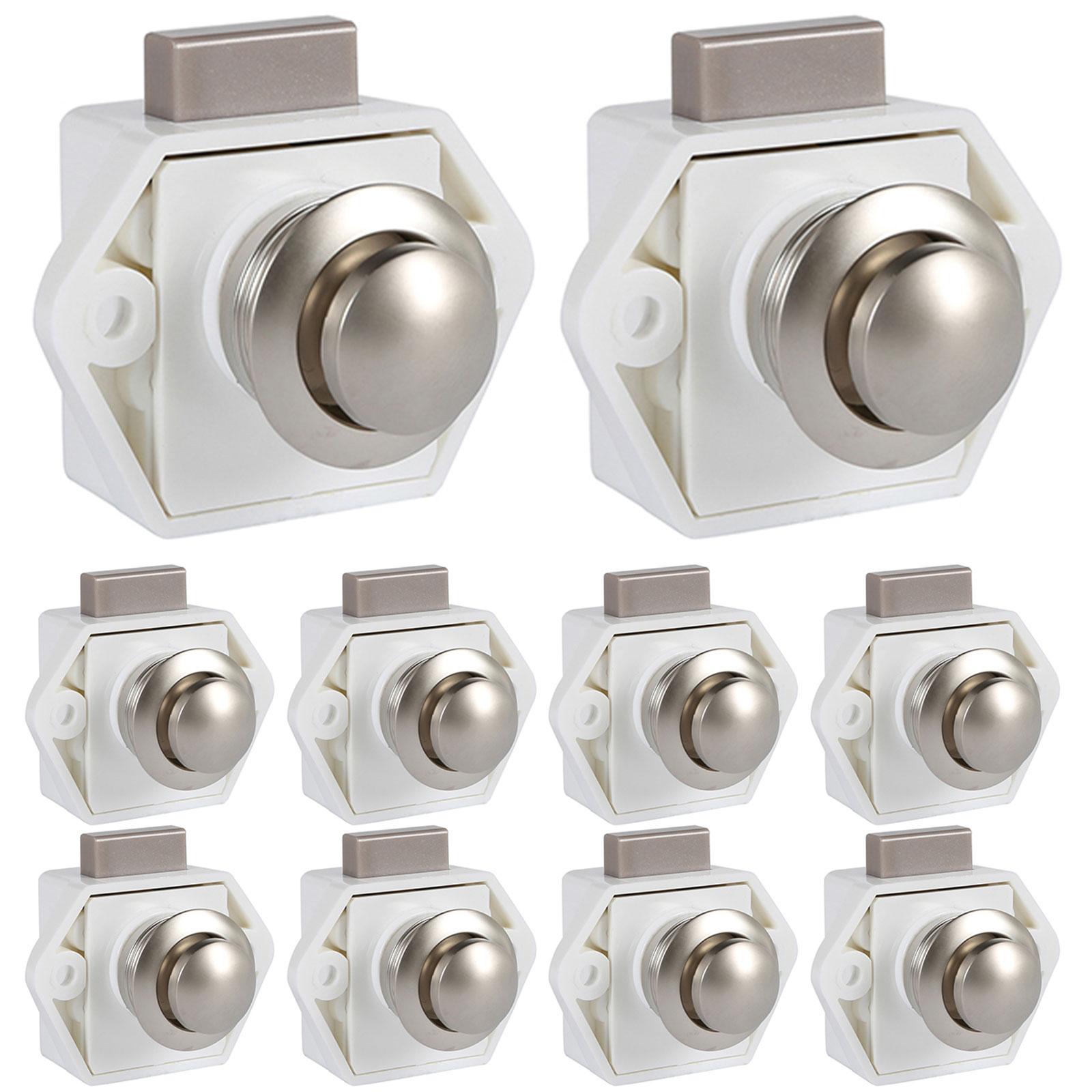 10Pcs Camper Car Push Button Latch Lock Diameter 20mm RV Caravan Motor Home Cabinet Drawer Latch Locks For Furniture Hardware