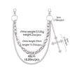 Metallic Hip Hop Double Layer Chain With Cross Pendant For Men And Women