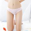 Dámské sexy krajkové spodní prádlo G-String s nízkým pasem, průhledné, rozkrokové tanga kalhotky