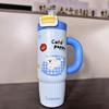 Creative Cartoon Trend Stainless Steel Thermos Cup Large Capacity Cute Straw Cup Portable Drinking Cup