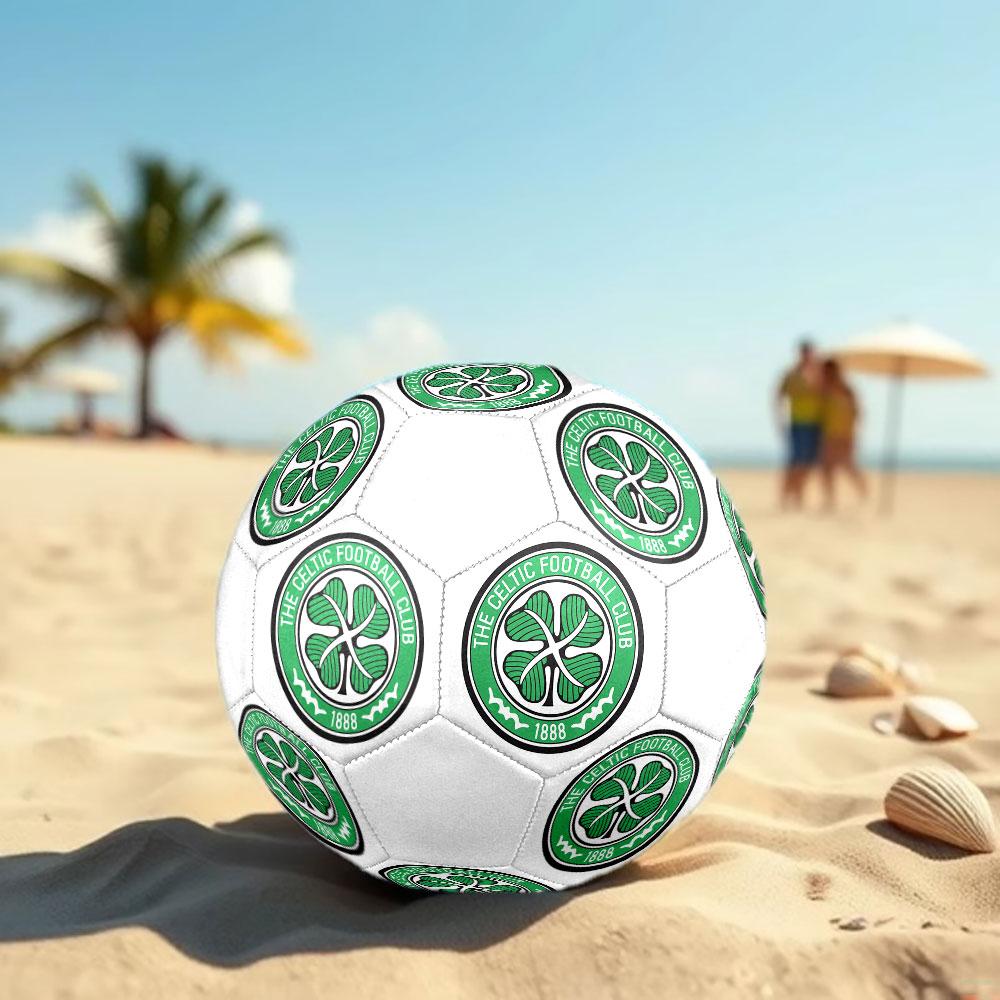 Celtic FC Size 5 Soccer Ball, Machine-Stitched PVC, Durable & High Bounce, All Ages Fit, Fan Merchandise, Matches & Outdoor Use.