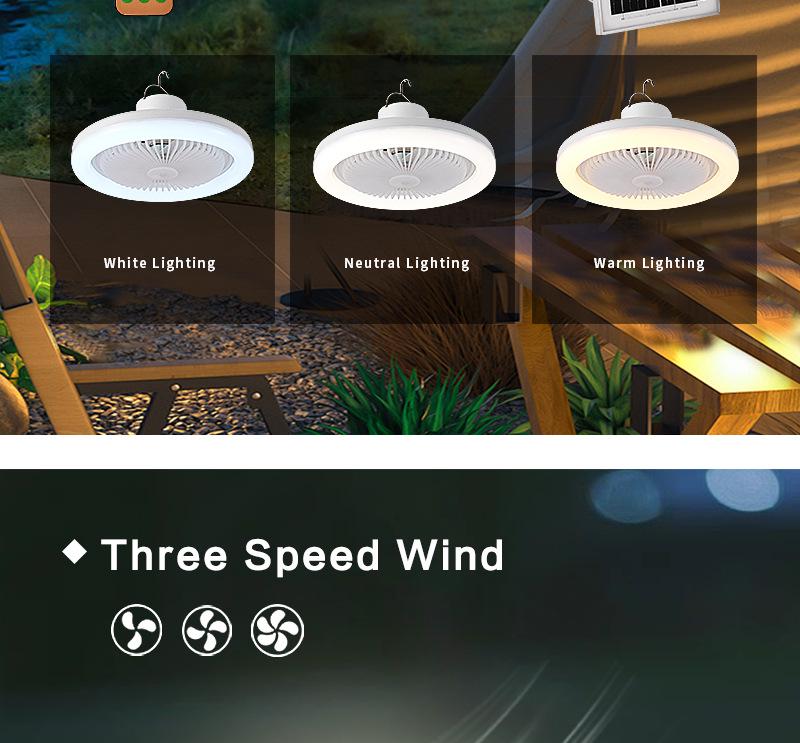 Nordic Minimalist Solar-Powered Multi-Function Camping Fan Light