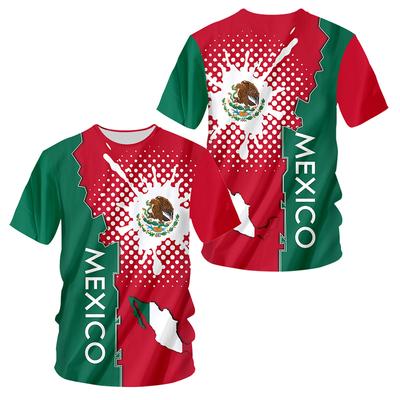 Mexico Flag T-shirt 3d Print Men Soccer Jersey Sports Top Fashion Oversized Summer Man T-shirt Harajuku Kids Short Sleeve