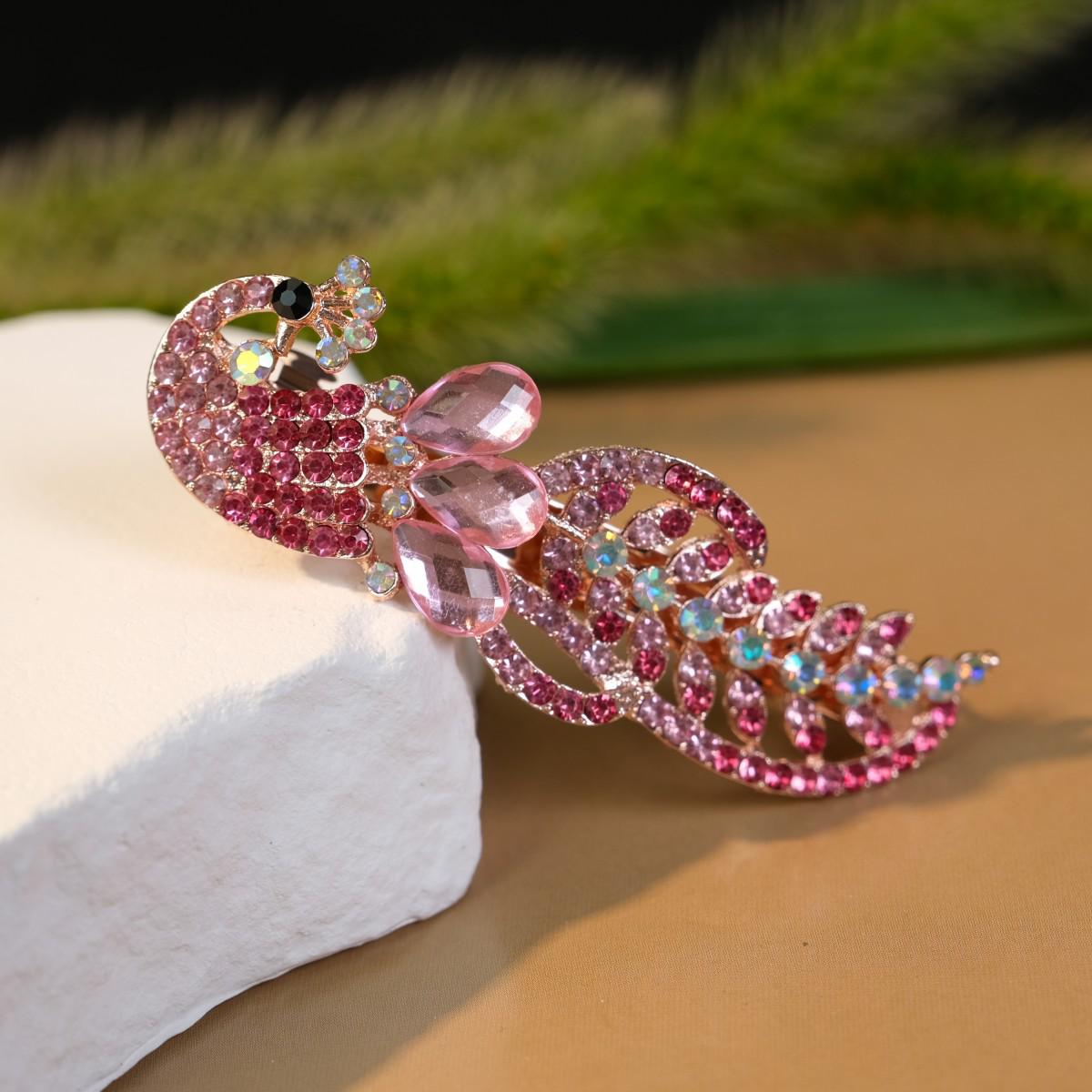 

Корейська кришталева шпилька для волосся «Павич» – Стильна весняна кліпса та аксесуар для волосся