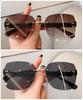 Fashion Rimless Beach Gradient Sunglass Original Lady Retro Branded Shades UV400 Eyeglasses