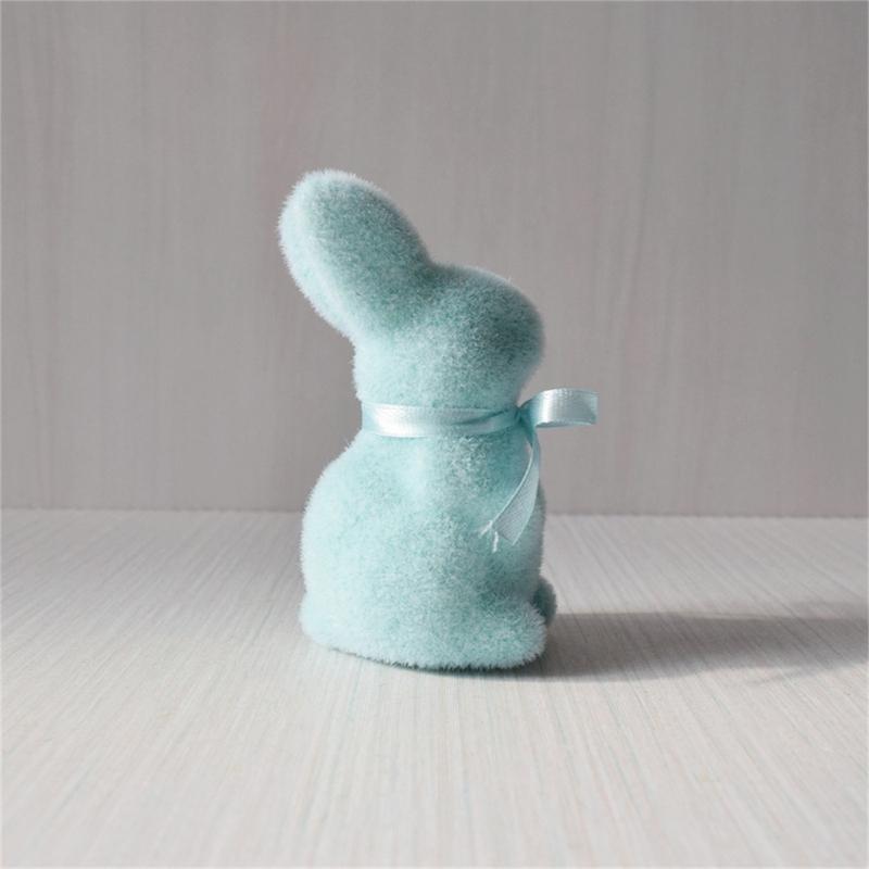 Holiday Decoration Soft Touching Bunnies Figurines Color Option Rabbit Ornament for Home and Party Table Decoration 1PC