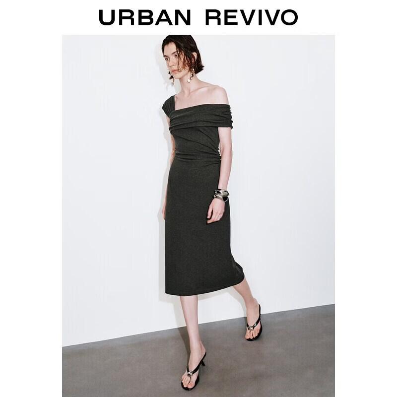 UR2026 Women s Overlapping Off-Shoulder Long Dress M