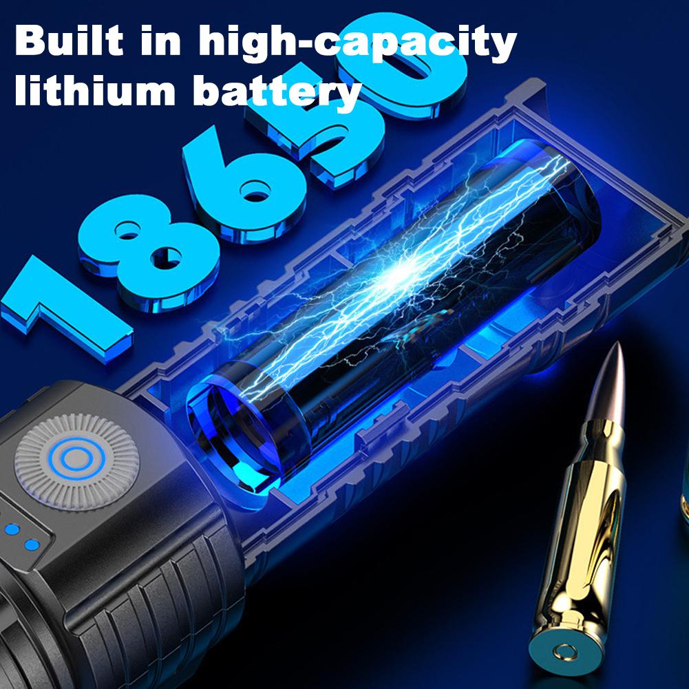 500LM Multifunction Flashlight Type C USB Charging LED Camping Flashlight Portable Handheld Light Waterproof for Outdoor Camping