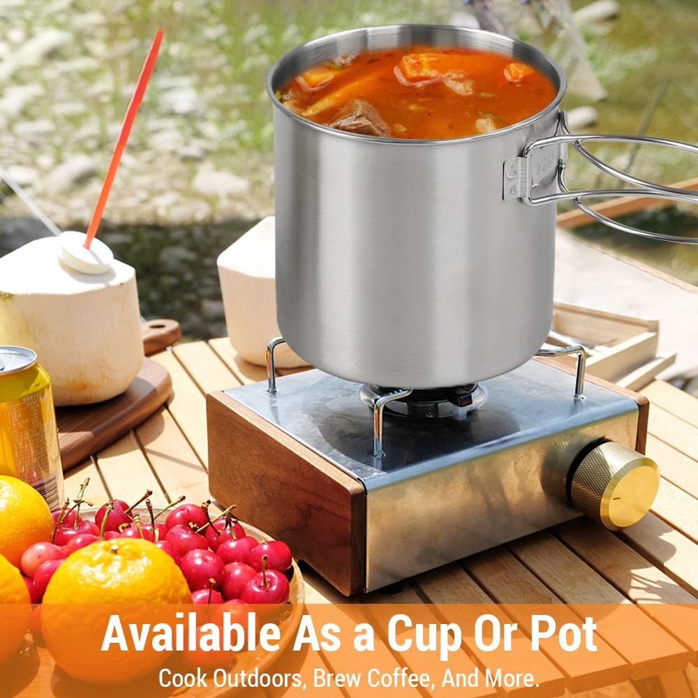 Lightweight Camping Cup With Foldable Handles Portable Cookware Camping Cookware  Outdoor Picnics